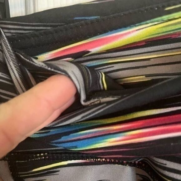 Women's athletic leggings tights exercise workout Size small Black Multi-colored - Picture 4 of 6